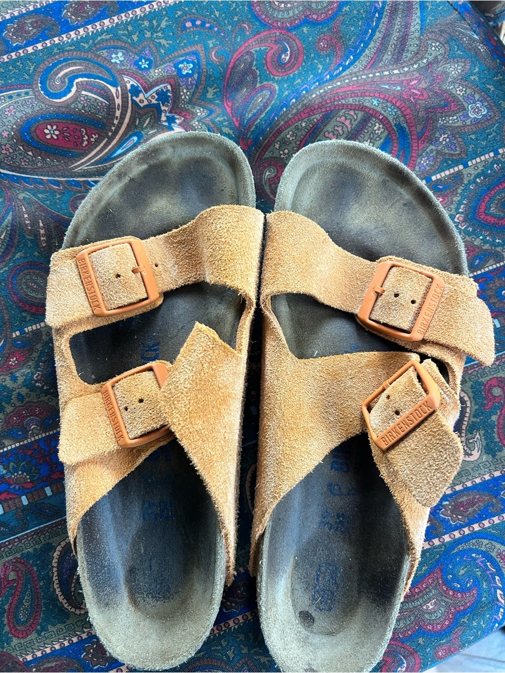 Birkenstock Suede Arizona Sandals in Tan